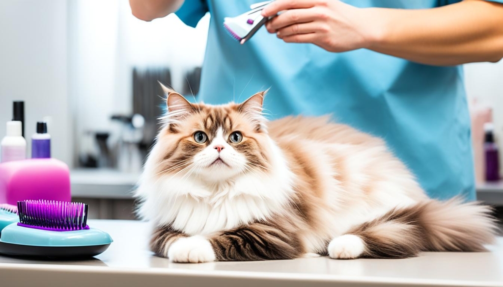 Munchkin cat grooming