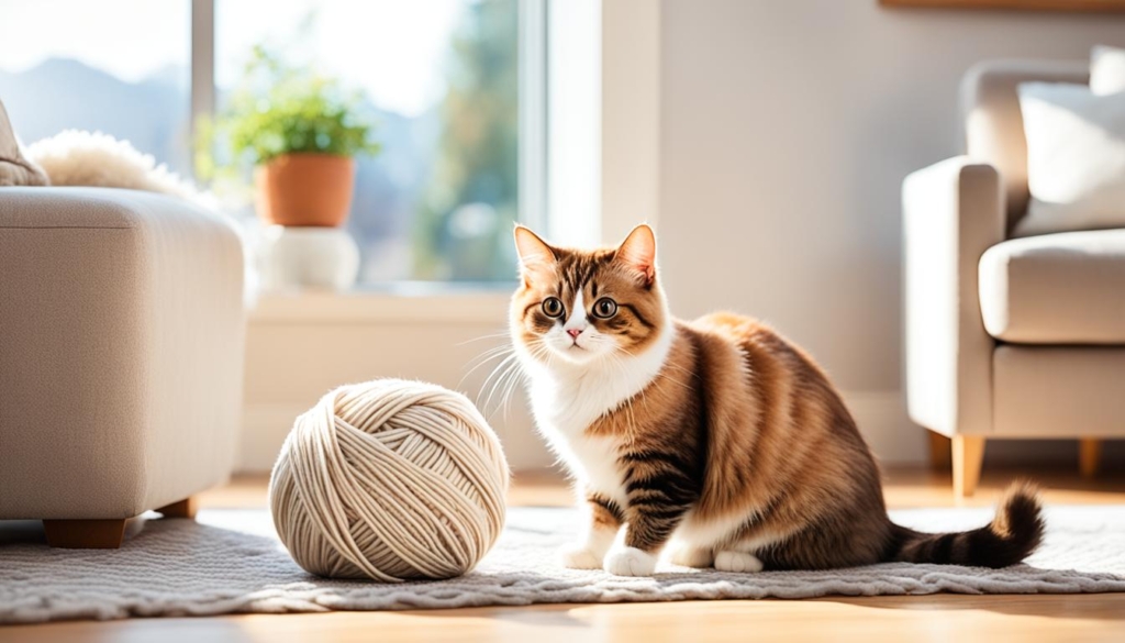 Munchkin cat playing